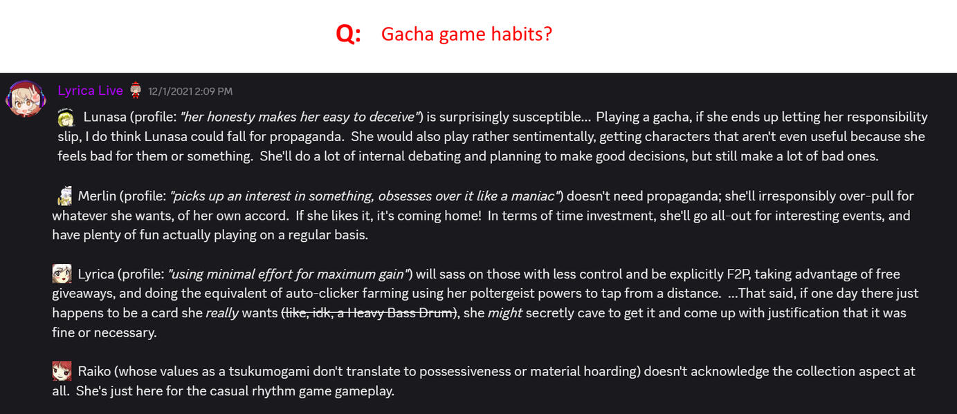 Gacha game habits?