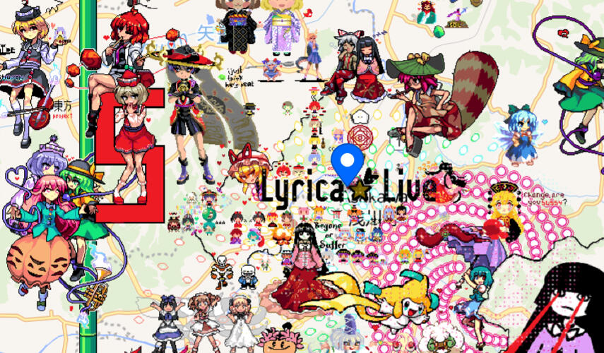 Lyrica Live headquarters! Note the charming AoCF sprite edits by Lori.