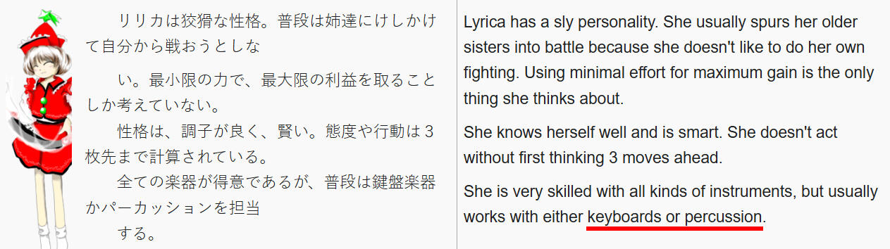 PCB: Lyrica's character profile