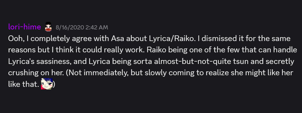 This fangame project sadly remains incomplete, but we do intend to finish, and have since drastically increased Lyrica's role to reflect our feelings about her...